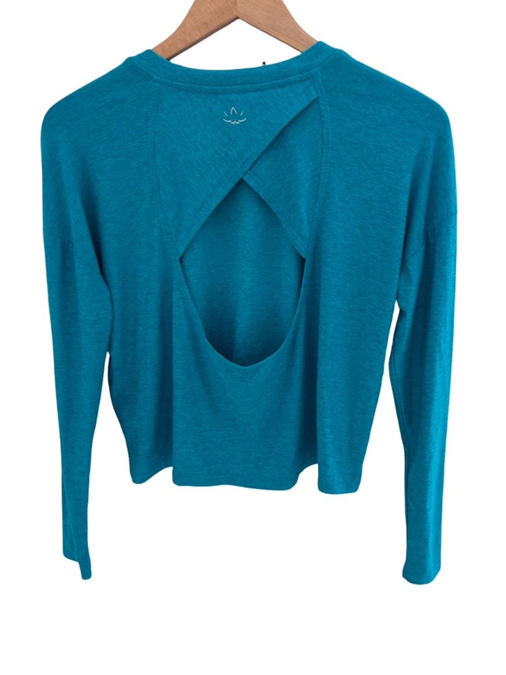 Beyond Yoga Featherweight Open Space Pullover Blue Heather Size Small
